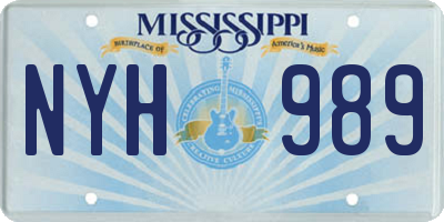MS license plate NYH989