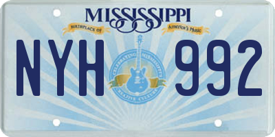 MS license plate NYH992