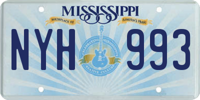 MS license plate NYH993