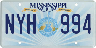 MS license plate NYH994
