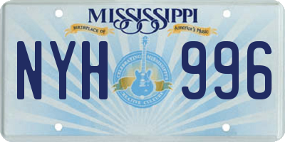 MS license plate NYH996