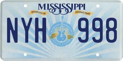 MS license plate NYH998