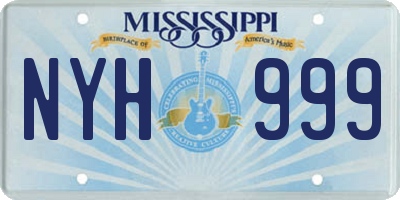 MS license plate NYH999