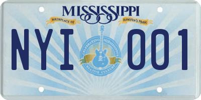 MS license plate NYI001