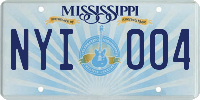 MS license plate NYI004