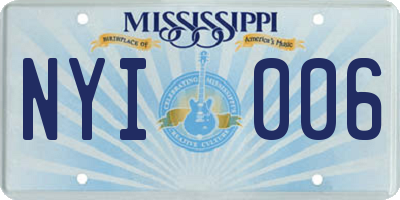 MS license plate NYI006