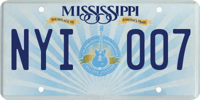 MS license plate NYI007