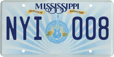 MS license plate NYI008