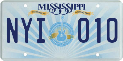 MS license plate NYI010