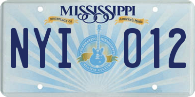 MS license plate NYI012