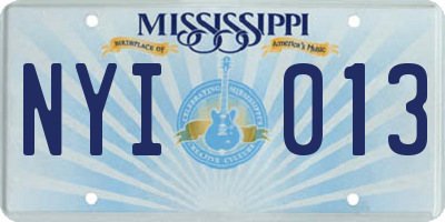 MS license plate NYI013