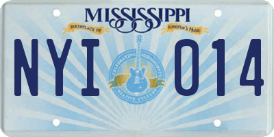 MS license plate NYI014
