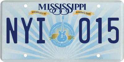 MS license plate NYI015