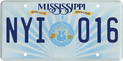 MS license plate NYI016
