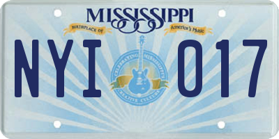 MS license plate NYI017