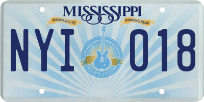MS license plate NYI018