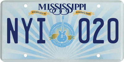 MS license plate NYI020