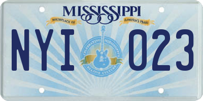 MS license plate NYI023