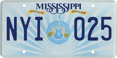 MS license plate NYI025