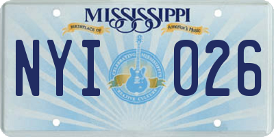 MS license plate NYI026