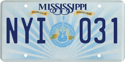 MS license plate NYI031