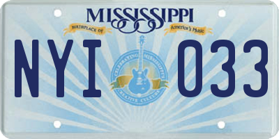 MS license plate NYI033
