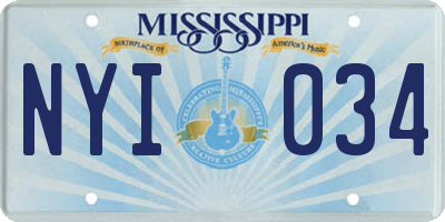 MS license plate NYI034