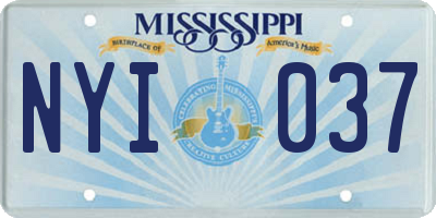 MS license plate NYI037