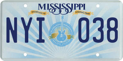 MS license plate NYI038