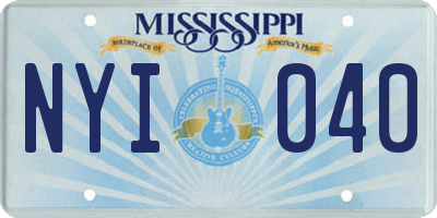 MS license plate NYI040