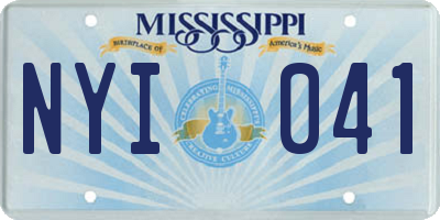 MS license plate NYI041