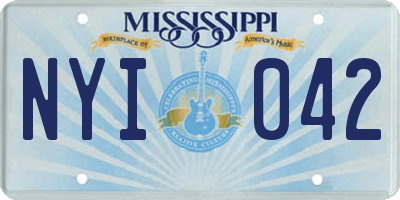 MS license plate NYI042