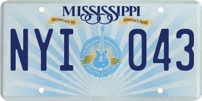 MS license plate NYI043