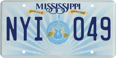 MS license plate NYI049