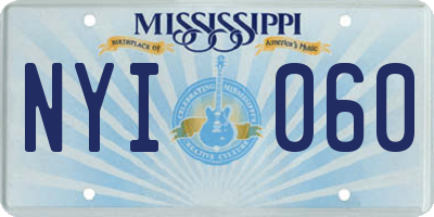 MS license plate NYI060
