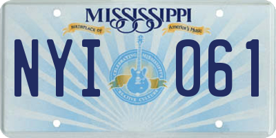 MS license plate NYI061