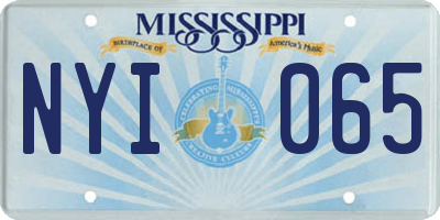 MS license plate NYI065