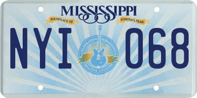 MS license plate NYI068