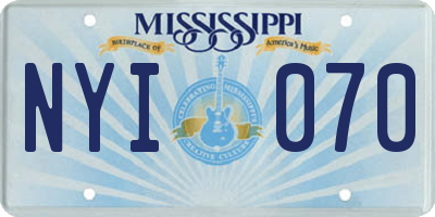 MS license plate NYI070