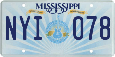 MS license plate NYI078