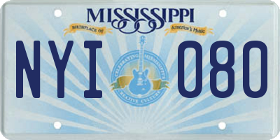 MS license plate NYI080