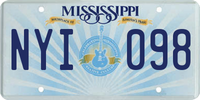 MS license plate NYI098