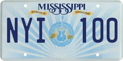 MS license plate NYI100