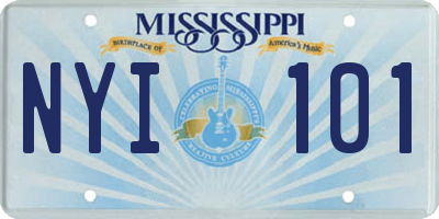 MS license plate NYI101