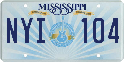 MS license plate NYI104