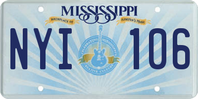 MS license plate NYI106