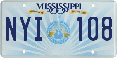MS license plate NYI108