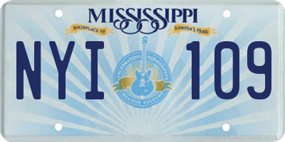 MS license plate NYI109