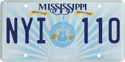 MS license plate NYI110
