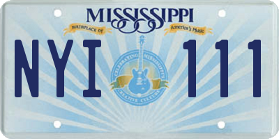 MS license plate NYI111